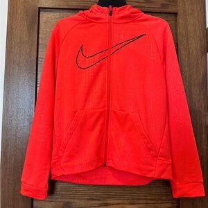 Nike Bright Red Full-Zip Hoodie with Black Swoosh